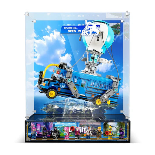 Acrylic Display Case for Combat Bus - Magnetic Front Door & Anti-Slip Protection🔧✨